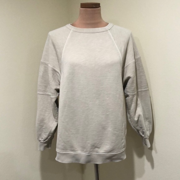 Madewell MWL Oversized Raglan Sweatshirt Size Small Beige - Picture 2 of 10